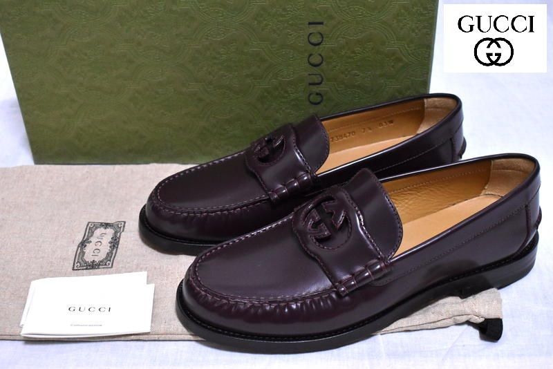 国内正規品】新品 GUCCI インターロッキング G レザーローファー 9.5