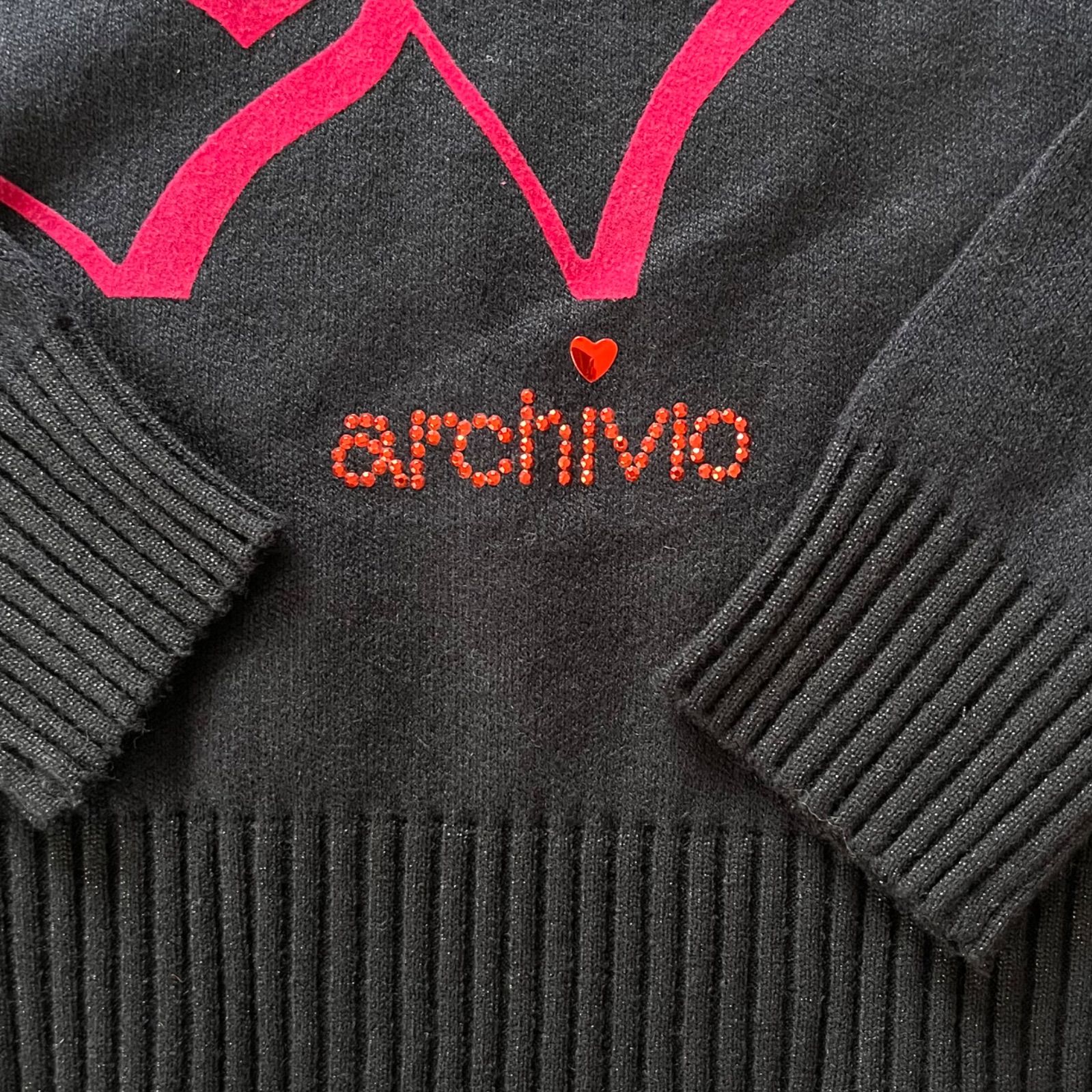 archivio アルチビオ クルーネック ウール混 ニット セーター 36