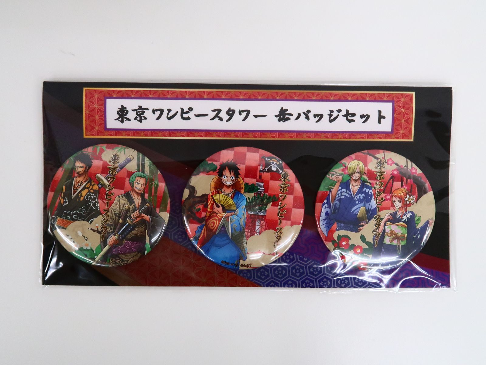 ワンピース ONE PIECE 東京ワンピースタワー 缶バッジ3個セット - メルカリ