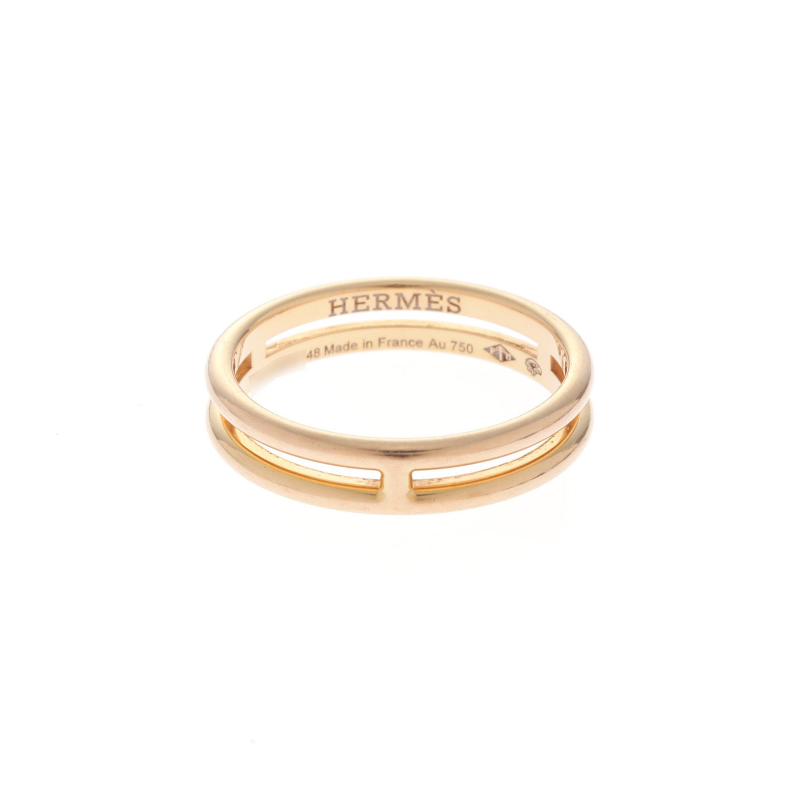 HERMES エルメス アリアンヌR/PG/2.6g/#48 リング・指輪 K18ピンク