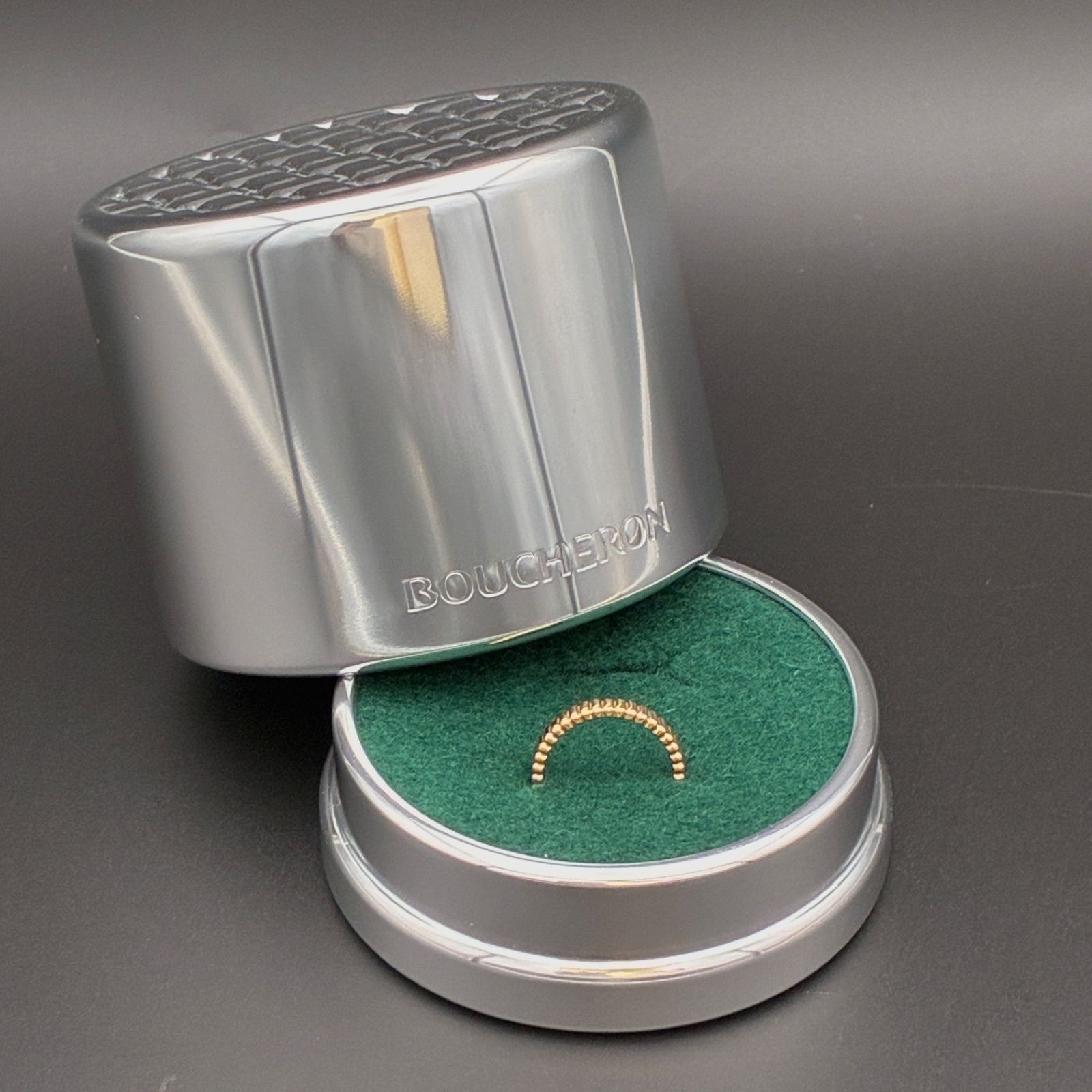 【M-940】BOUCHERON リング K18 キャトルグログラン GROS grain 箱 保存袋 750
