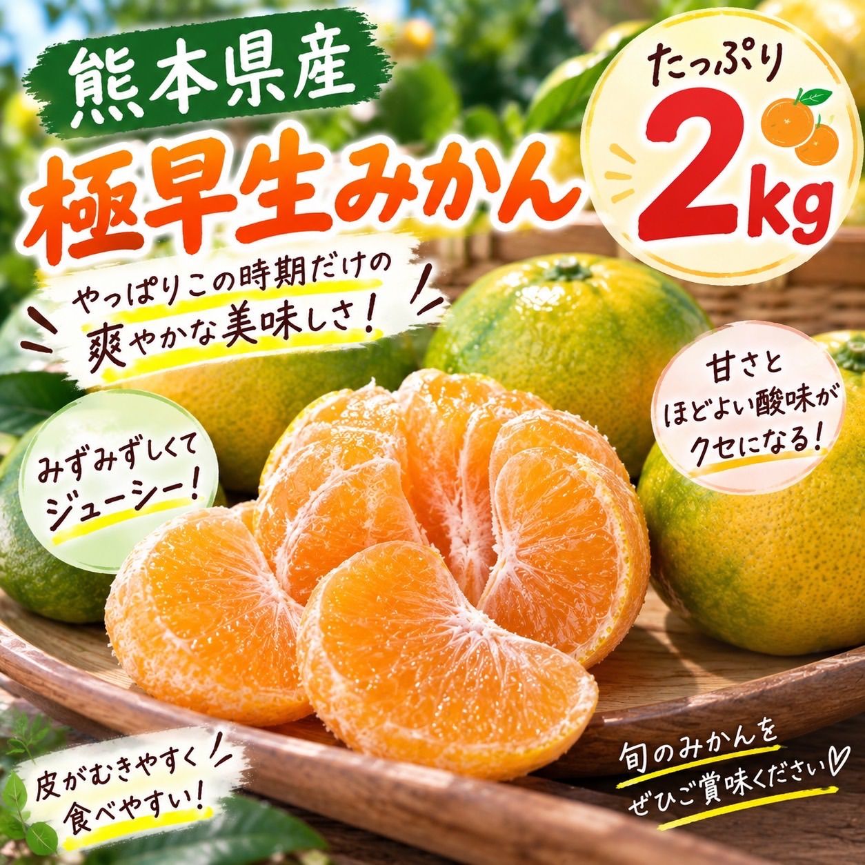 熊本県産 極早生みかん 約2kg 新品 - メルカリ