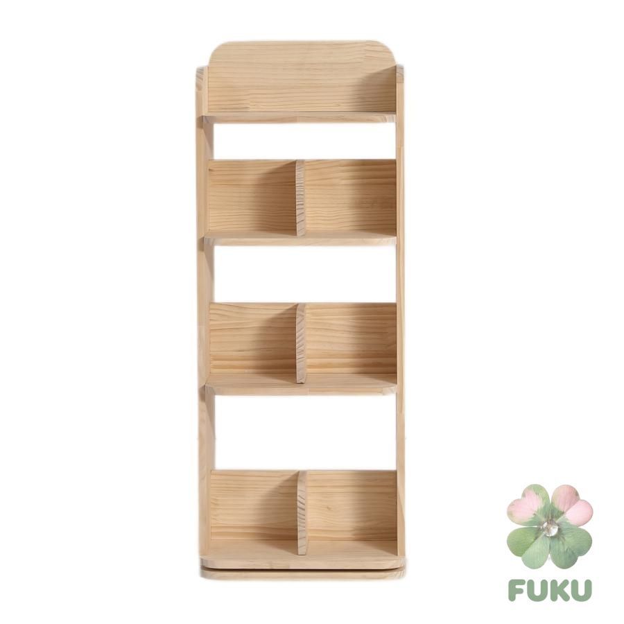 新品】【4段 】本棚 回転式 天然木製 パイン材 絵本棚 図鑑対応