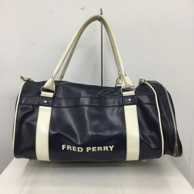 FRED PERRY ボストンバッグ ネイビー ホワイト FRED PERRY フレッドペリー ボストンバッグ - メルカリ