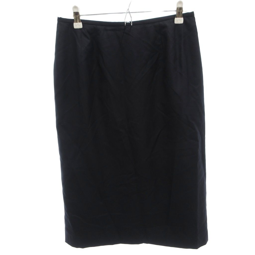 ジバンシィ GIVENCHY タイトスカート 絹 シルク 42 紺 ネイビー 無地 ミディ丈 726-57079 /TL ■ECG008