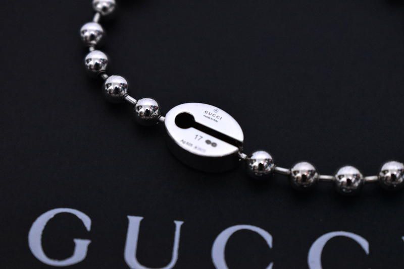 0*0様 GUCCI インターロッキングG ボールチェーンブレスレット 新品 GUCCI インターロッキングG ボールチェーン ブレスレット 17