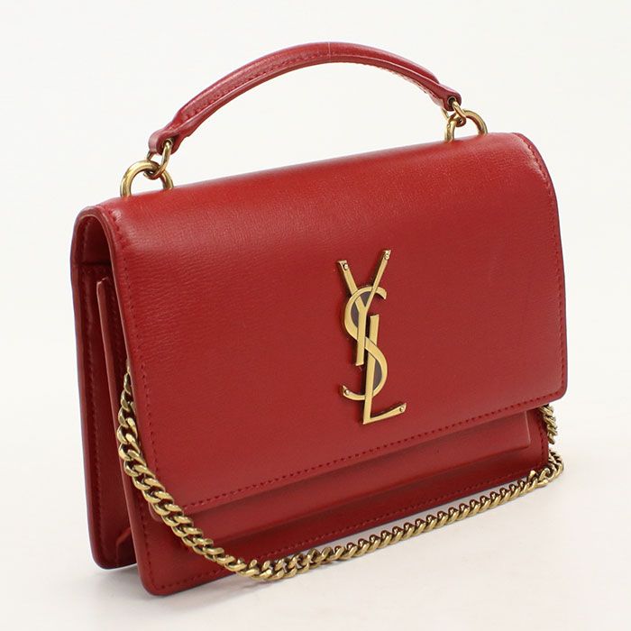 SAINT LAURENT サンローラン チェーン 533026 ショルダーバッグ カーフ【中古】 レディース