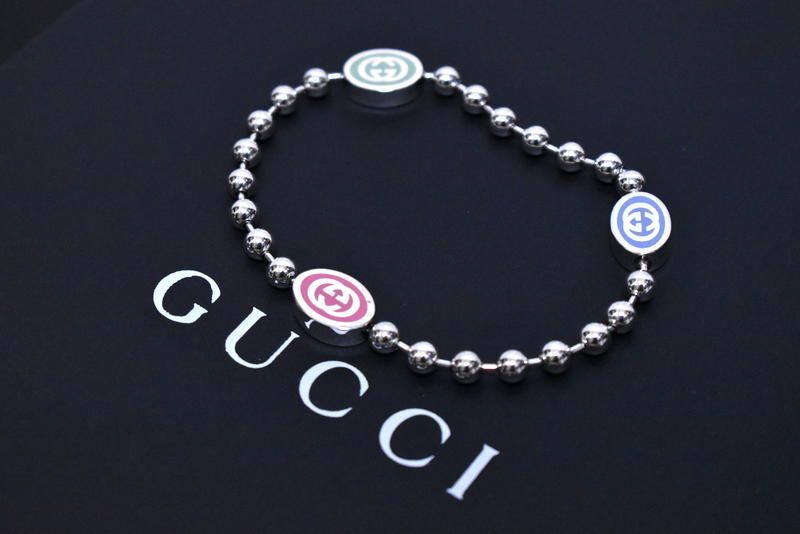 新品 GUCCI インターロッキングG ボールチェーン ブレスレット 18