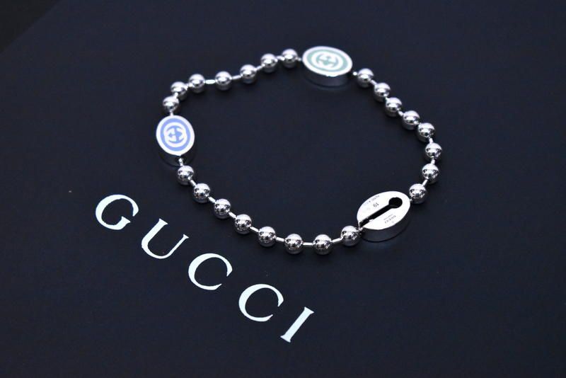 新品 GUCCI インターロッキングG ボールチェーン ブレスレット 18