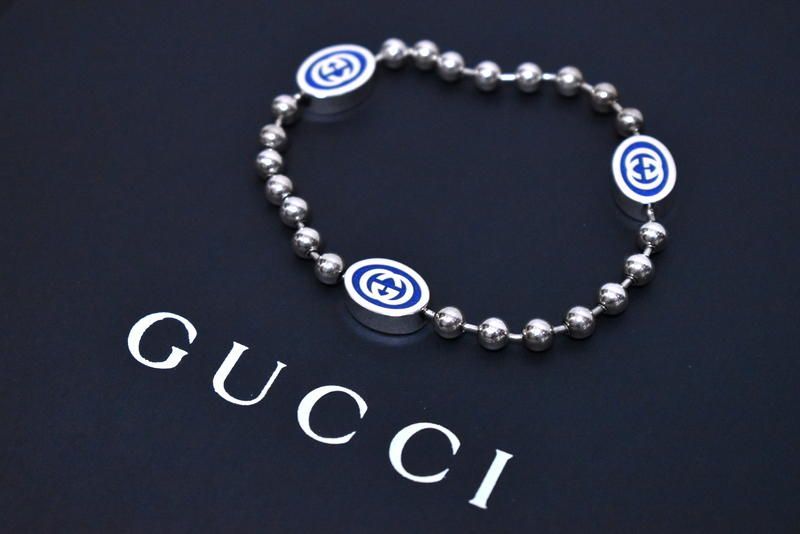 新品 GUCCI インターロッキングG ボールチェーン ブレスレット 18