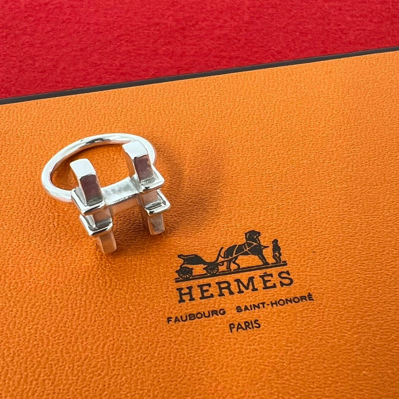 極 美品 HERMES エルメス ヴィンテージ H モチーフ リング シルバー800