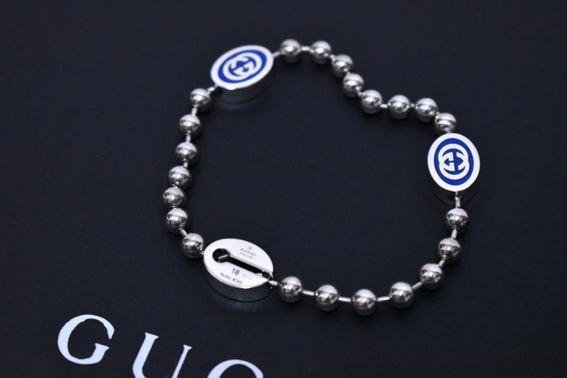 新品 GUCCI インターロッキングG ボールチェーン ブレスレット 18