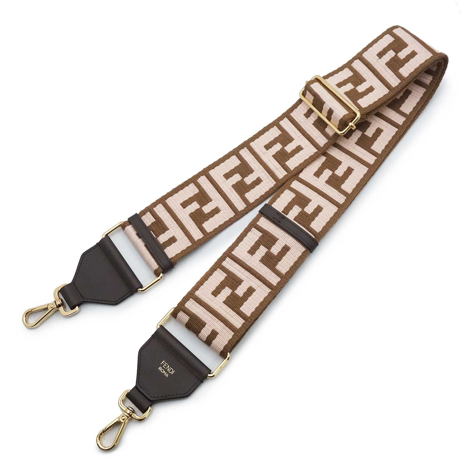 フォロー割　FENDI　フェンディ　ショルダーストラップ　FF　ズッカ柄 フェンディ 8AV134 ストラップ ユー FFロゴ ズッカ ファブリック