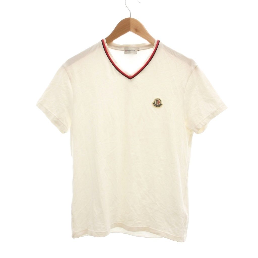 モンクレール MONCLER Tシャツ Vネック 半袖 ロゴ トリコロールライン