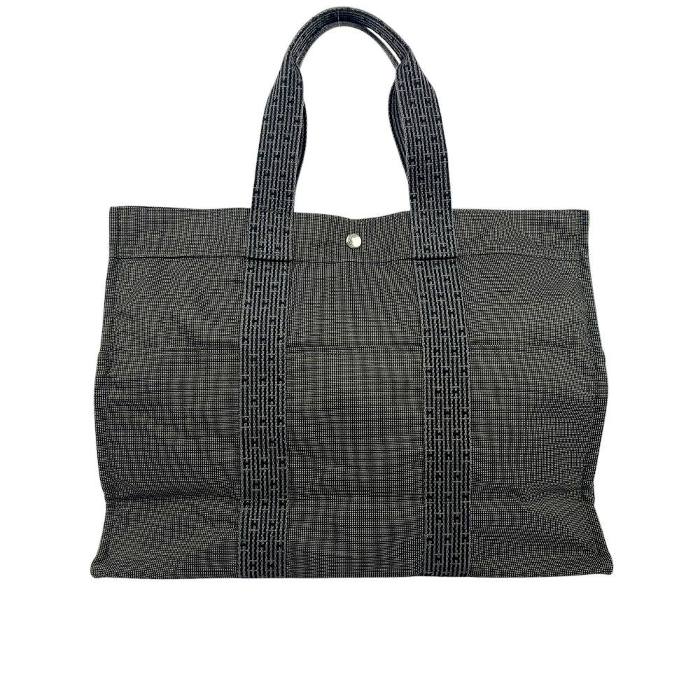 HERMES エルメス トートバッグ キャンバス エルメス □美品□ エールライン トート GM バッグ キャンバス グレー