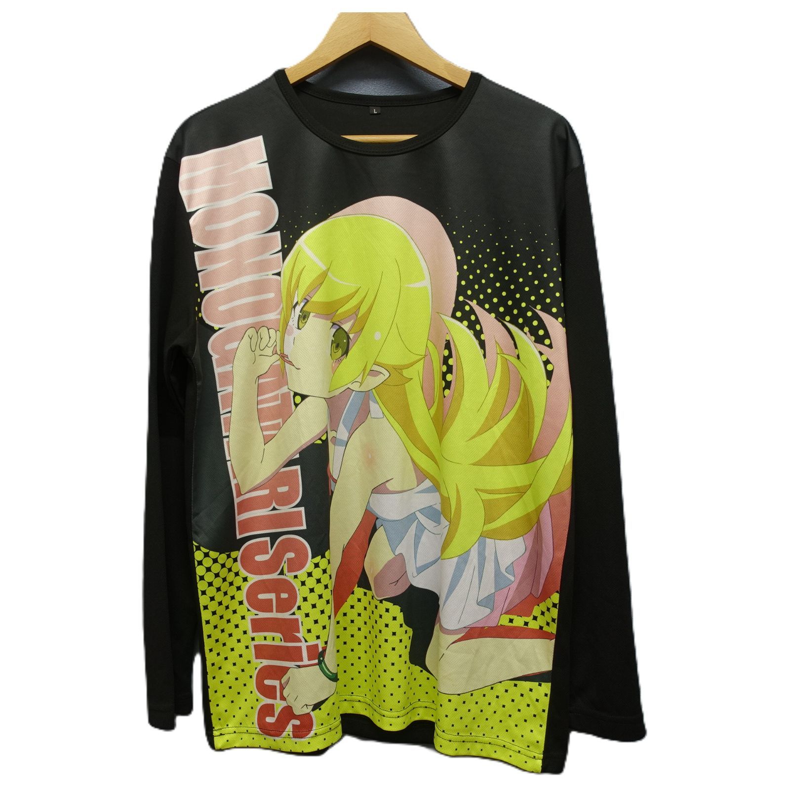 化物語 忍野忍 ロングTシャツ Lサイズ ブラック 黒 メンズ ユニセックス ロンT 長袖 キャラクターTシャツ