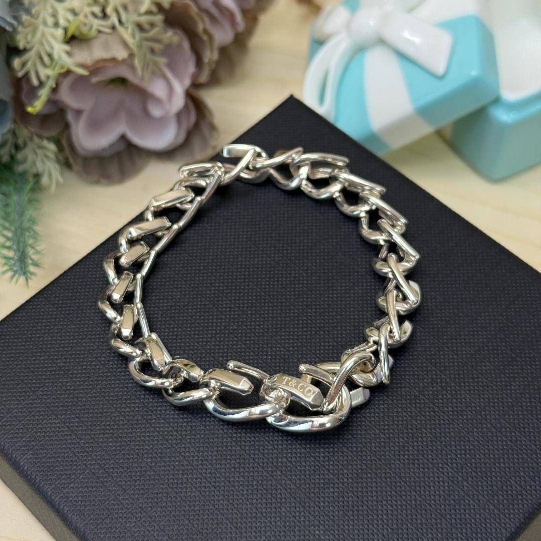 TIFFANY ティファニー フォージ ミディアムリンク ブレスレット シルバー SV925 美品 正規品