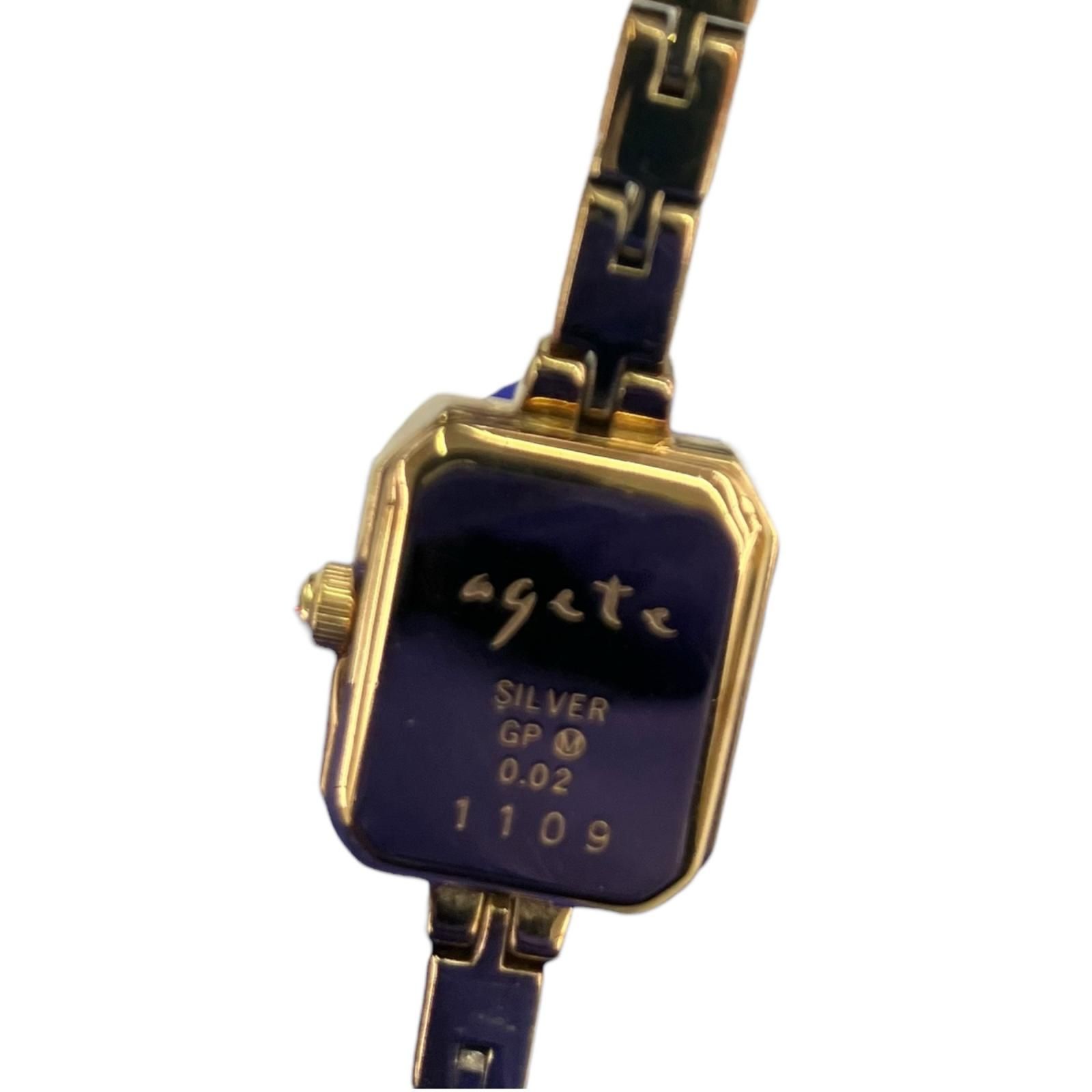 186001 現状品 agete アガット スクエアフェイス ジュエリーウォッチ