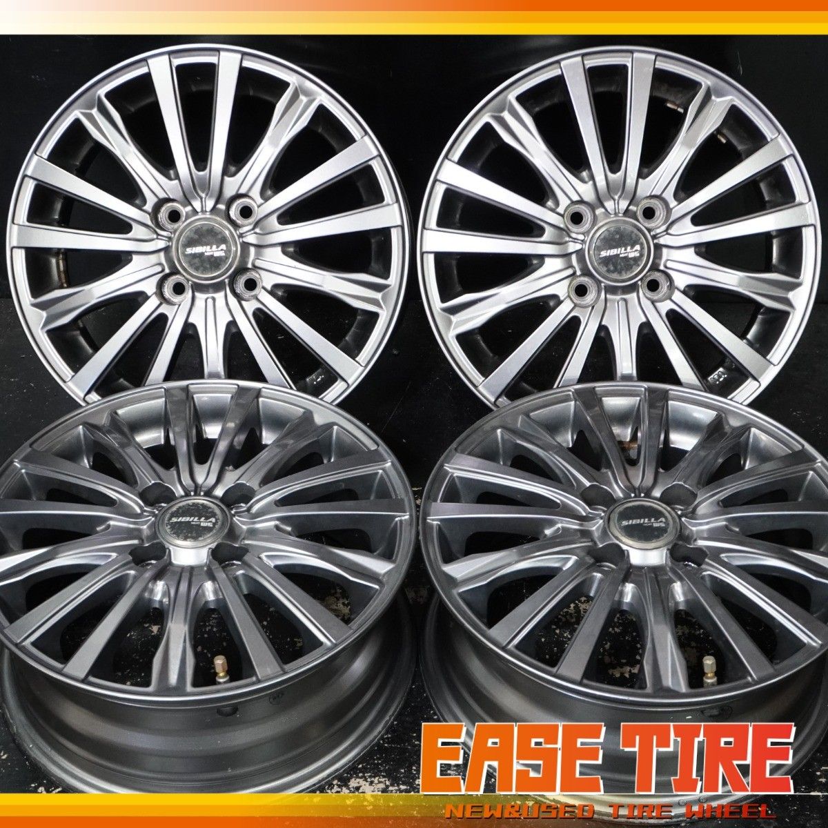 中古ホイール TOPY SIBILLA NEXT W5 14インチ 5.5J +42 100 4H 4本 アクア ヤリス ヴィッツ フィット等 20,000円