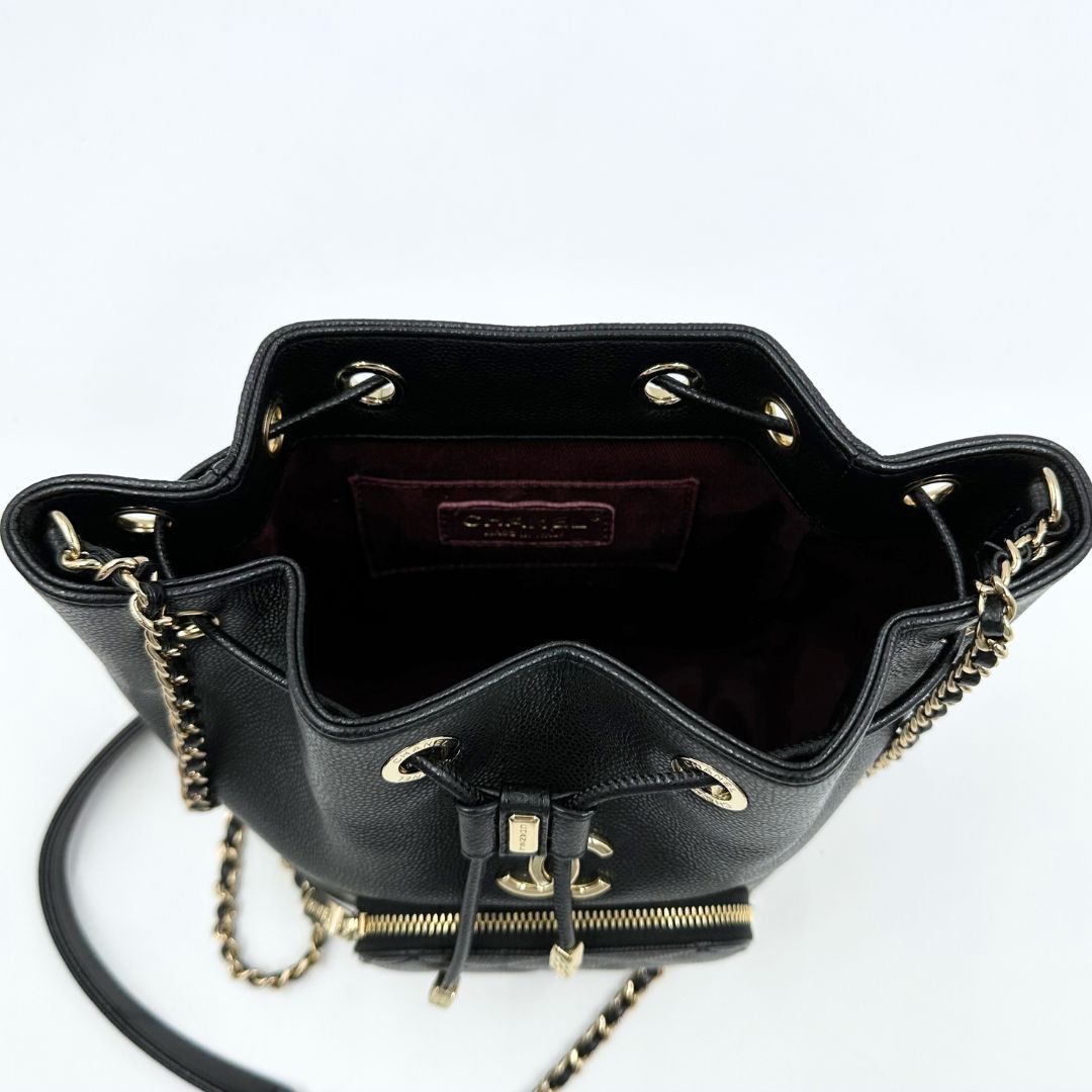 美品 キャビアスキン チェーンショルダーバッグ ブラック// 美品】Chanel シャネル マトラッセ チェーンショルダーバッグ キャビア