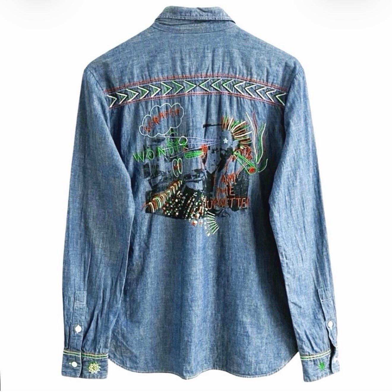 WACKO MARIA ワコマリア 刺繡 シャンブレー 長袖シャツ メンズ L