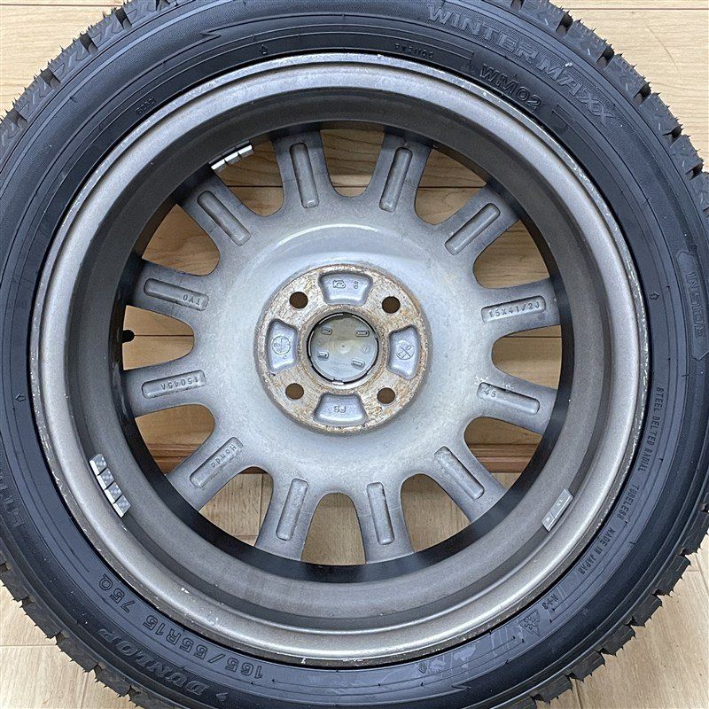 165/55R15 新品 ダンロップ WM02 2025年製 ☆ 中古 ホンダ N-BOX