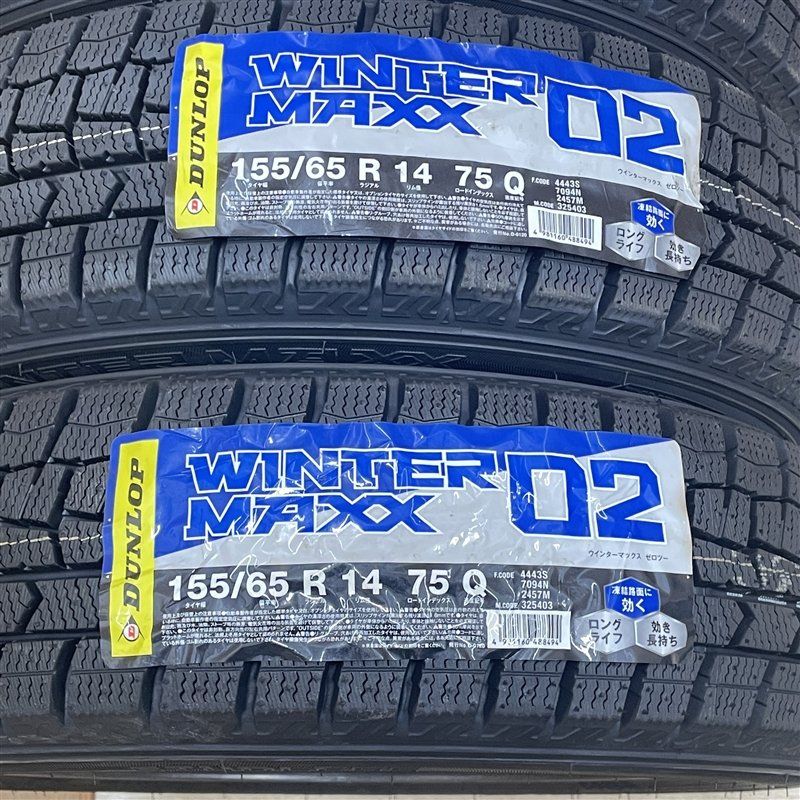 未使用 155/65R14 ダンロップ WM02 2025年製 ☆ 軽自動車 N-BOX 等