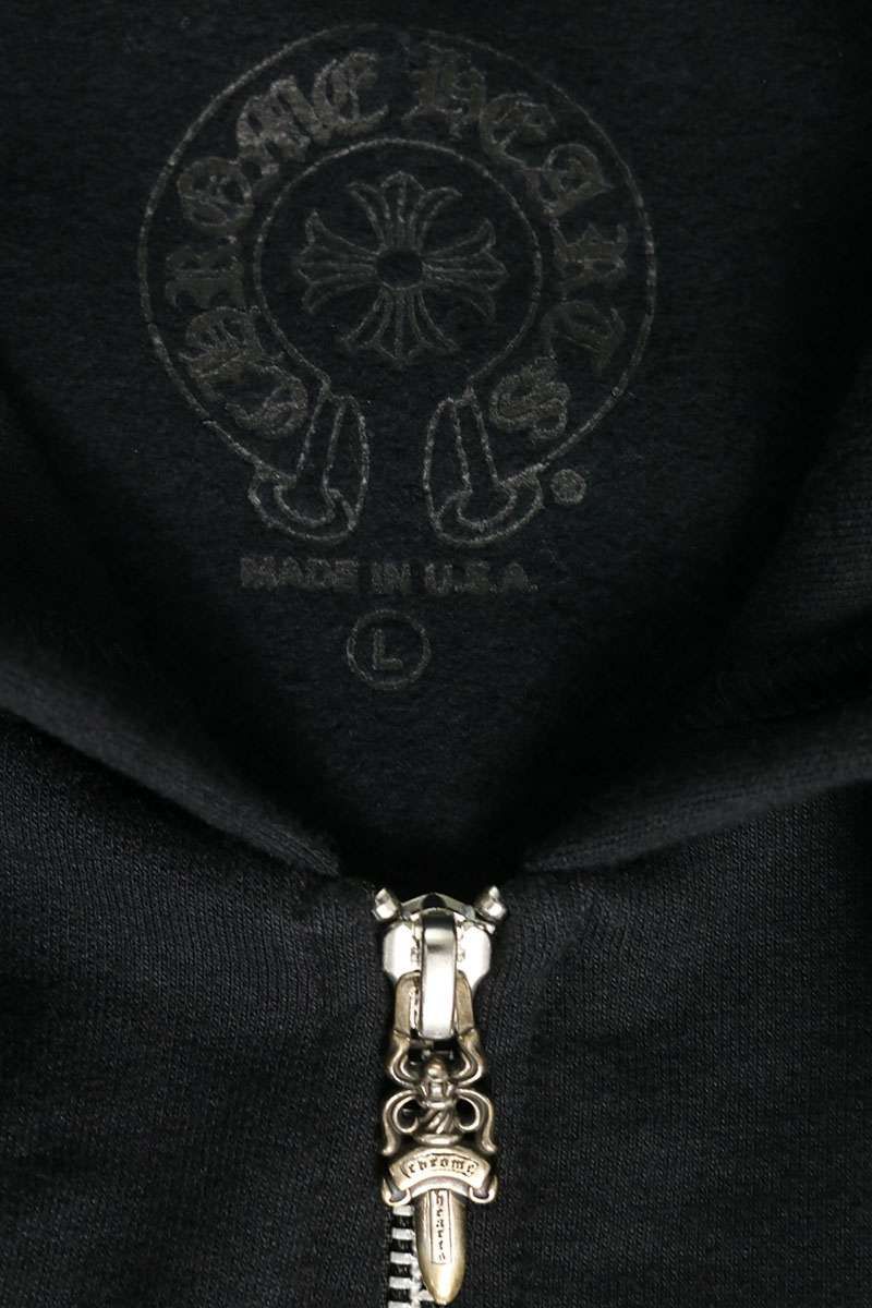 クロムハーツ SWTSHRT HD ZIP アームロゴプリントジップアップパーカー