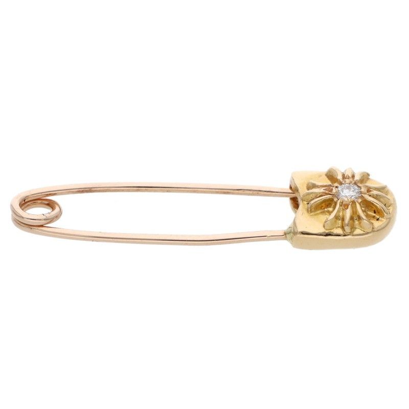 クロムハーツ 22K SAFETY PIN S 1DIA/22Kスモールセーフティピン 1