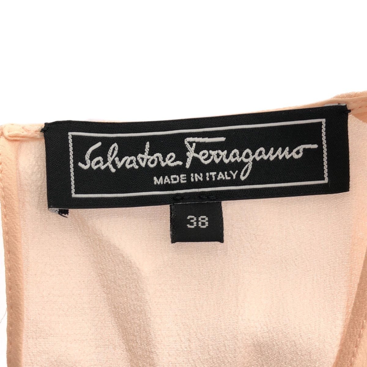 サルバトーレフェラガモ 花柄 ノースリーブ ワンピース 44 ブラック ピンク Salvatore Ferragamo サルバトーレ フェラガモ ノースリーブシルク