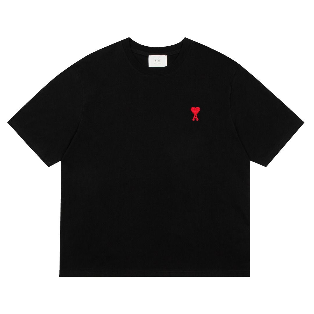 ami paris Tシャツ BFUTS035.724 ハートロゴ ブラック XL AMI PARIS