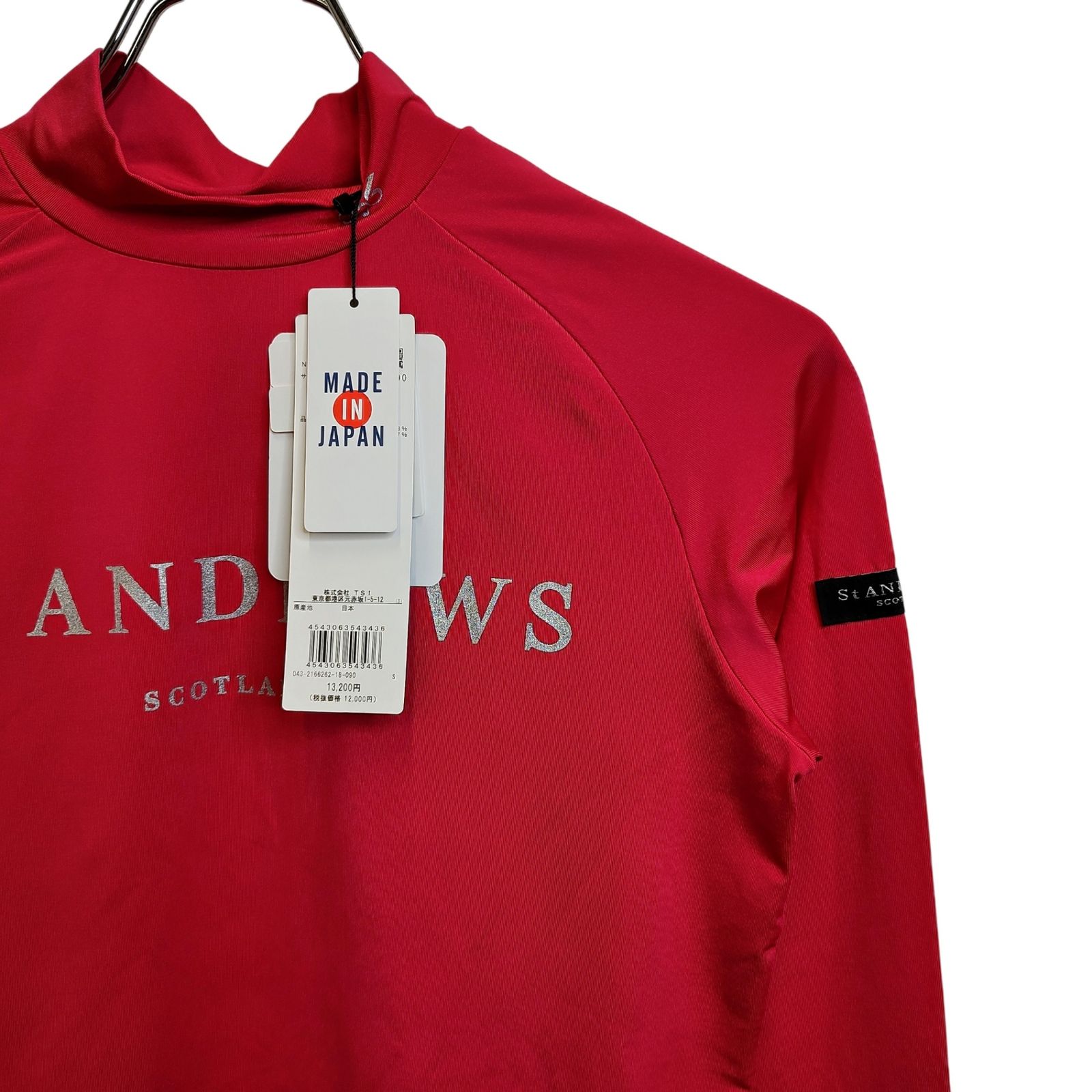 St ANDREWS セントアンドリュース ゴルフ 長袖 モックネック Tシャツ