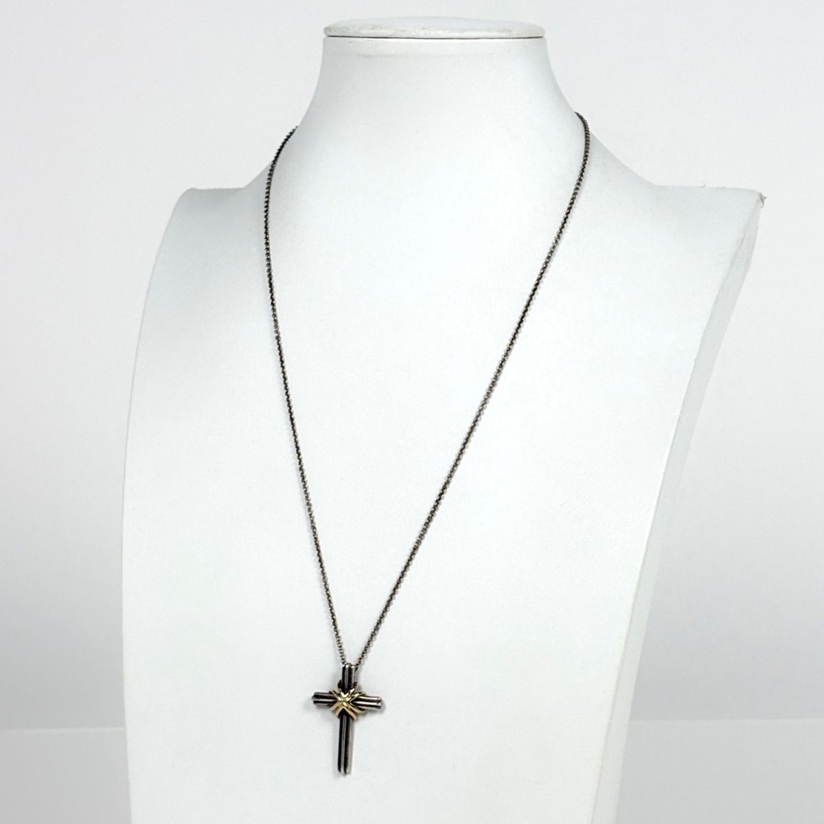 ティファニー TIFFANY&Co. ネックレス シグネチャー クロス コンビ K18