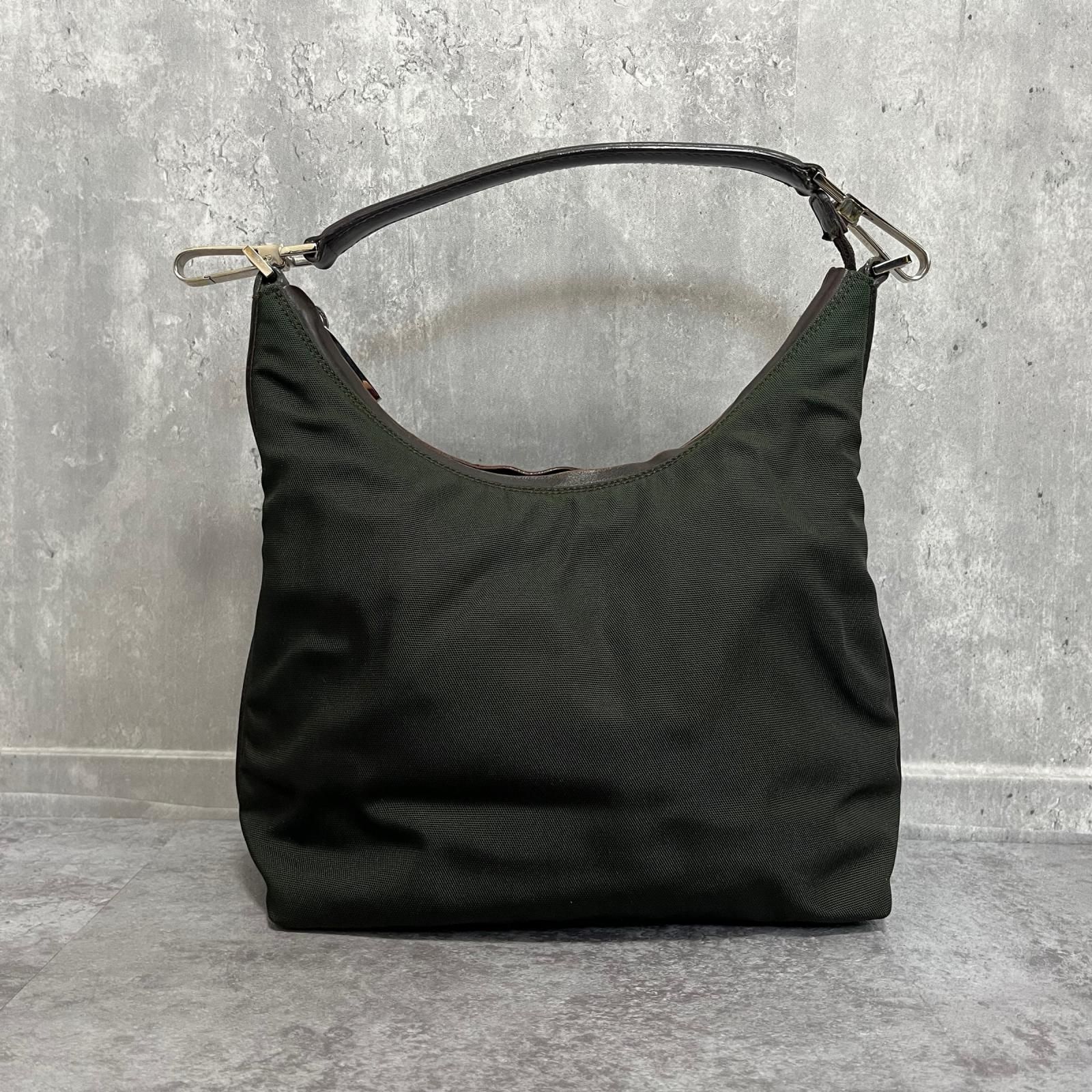 GUCCI】グッチ ワンショルダーバッグ ホーボー ナイロン レザー