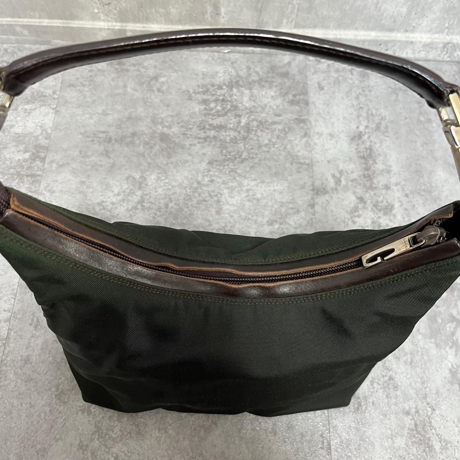 GUCCI】グッチ ワンショルダーバッグ ホーボー ナイロン レザー