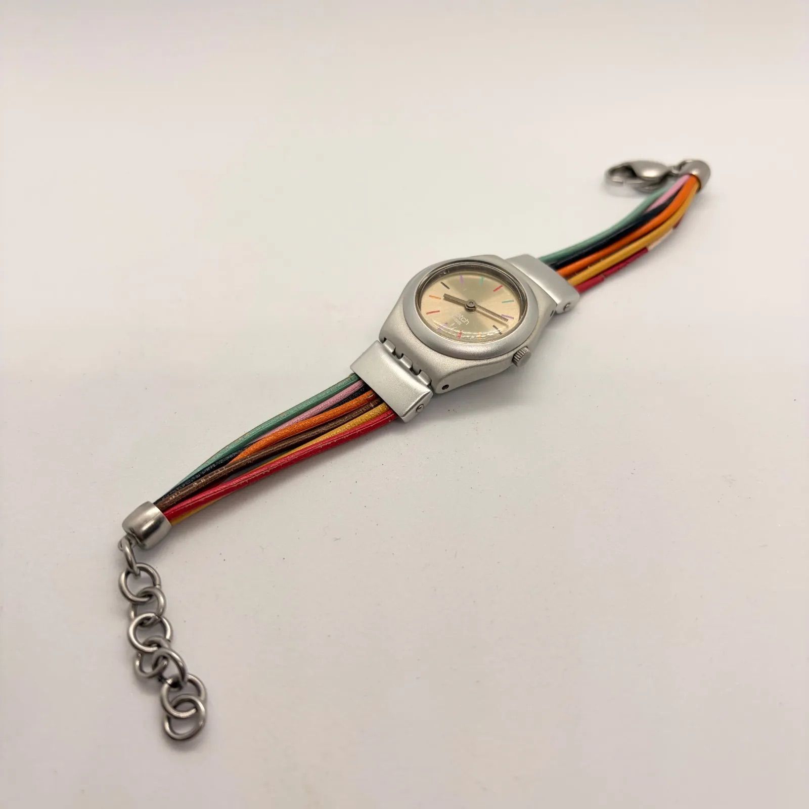 稼働品】swatch IRONY 腕時計 2003 ブレスレット 紐 マルチカラー