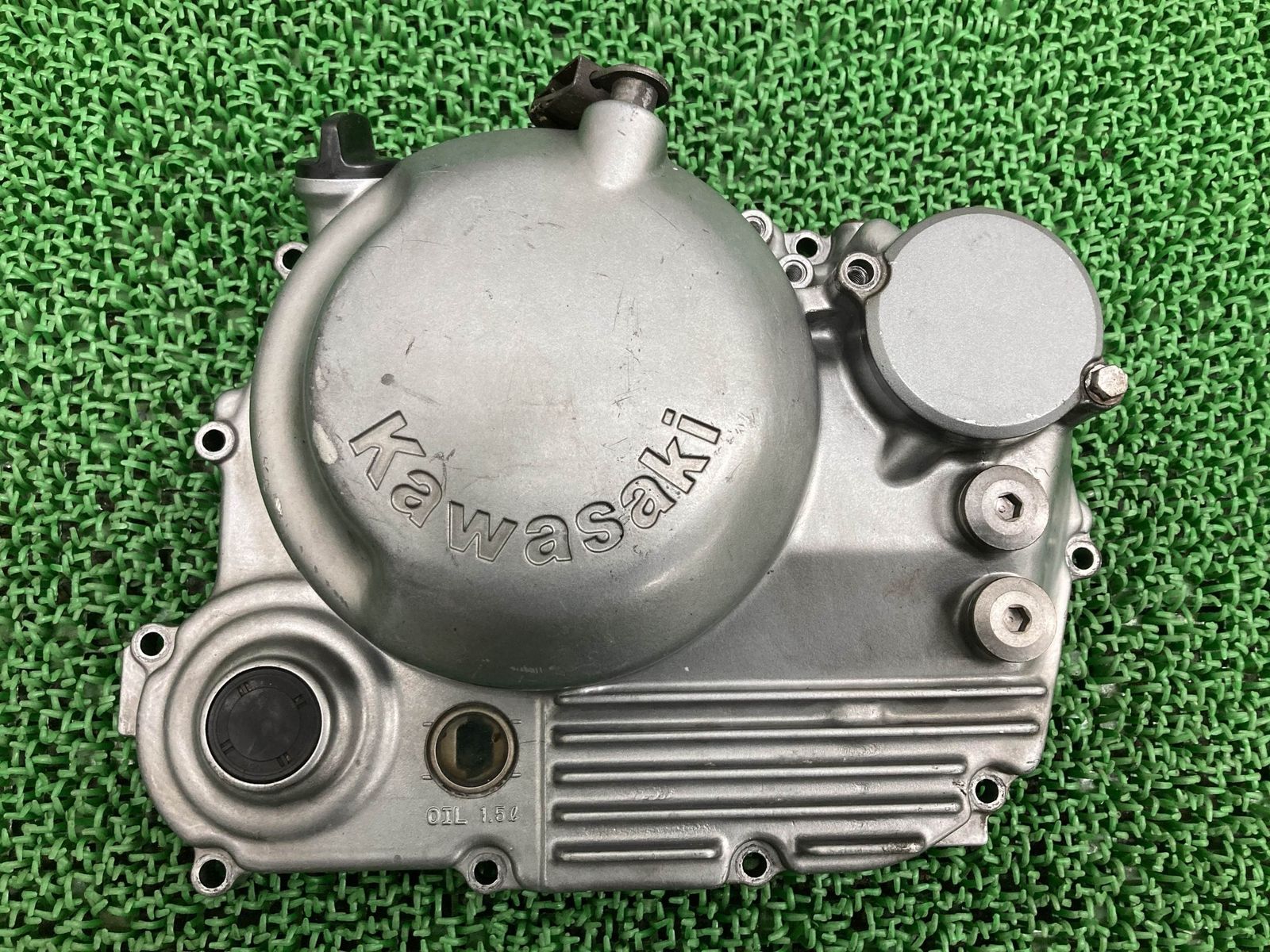スーパーシェルパ エンジンカバー 右 カワサキ 純正 中古 KL250G クラッチカバー Uo