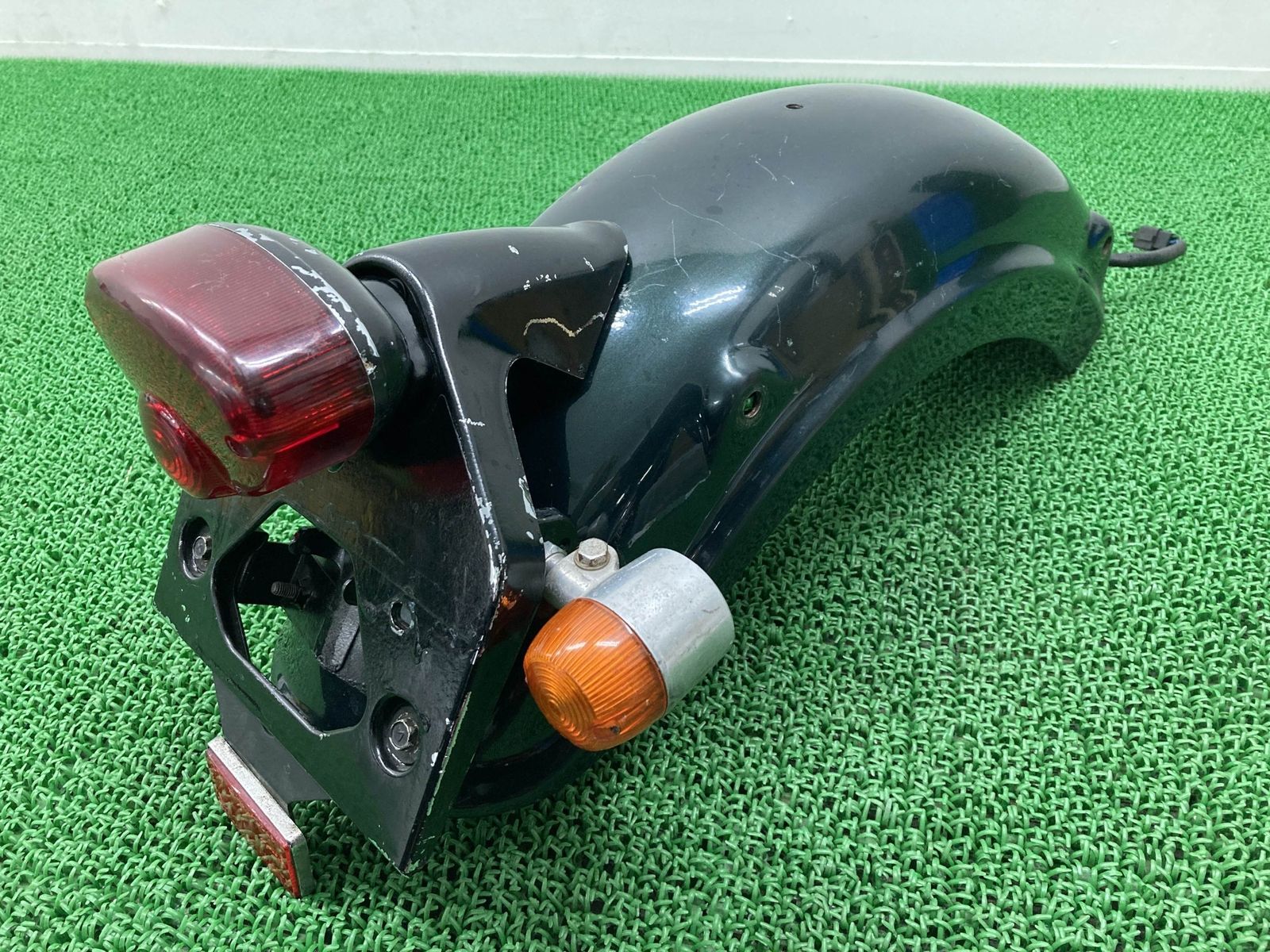エストレア 中古フェンダーセット 前後 3点 中古　深緑 黒 エストレヤ リアフェンダー 深緑M カワサキ 純正 中古 BJ250A