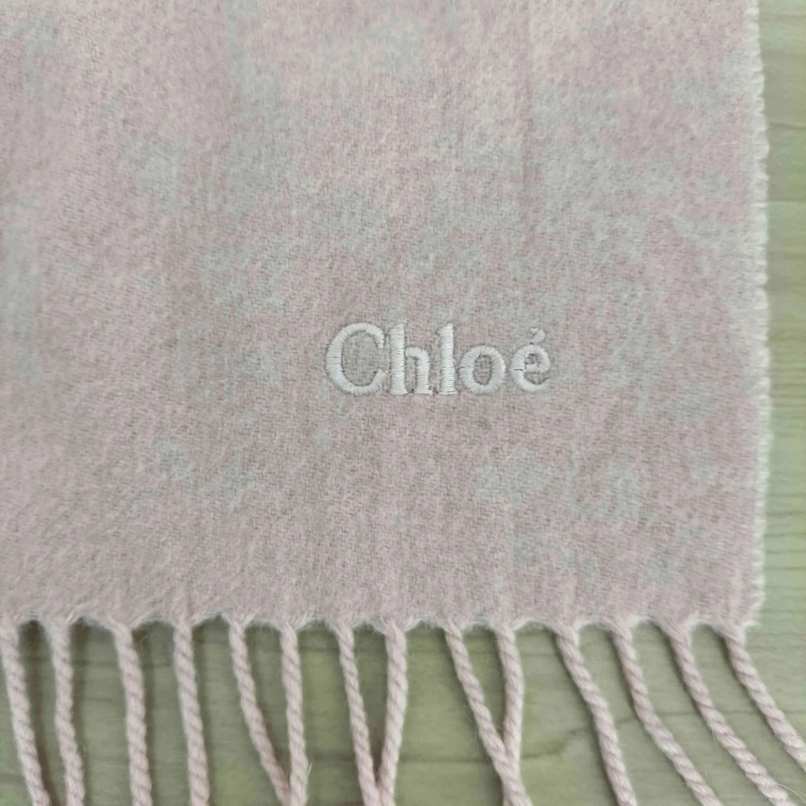 クロエ Chloe ロゴ刺繍 カシミヤ マフラー レディース 表記無 (傷や