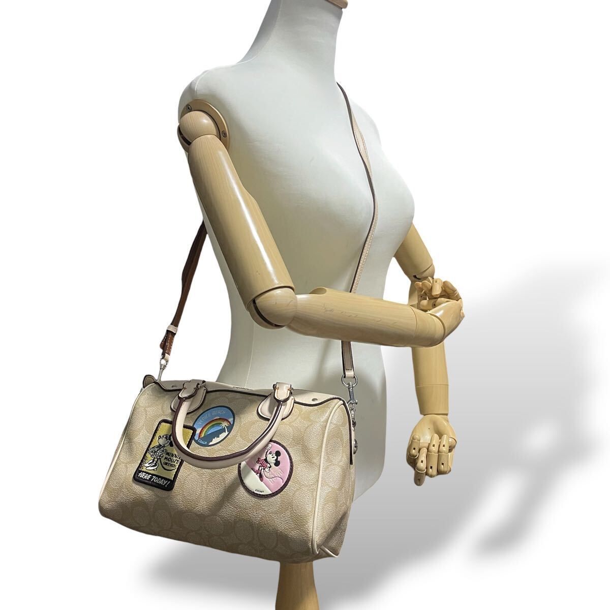 美品 COACH コーチ 2way ショルダーバッグ ミニボストン ディズニー