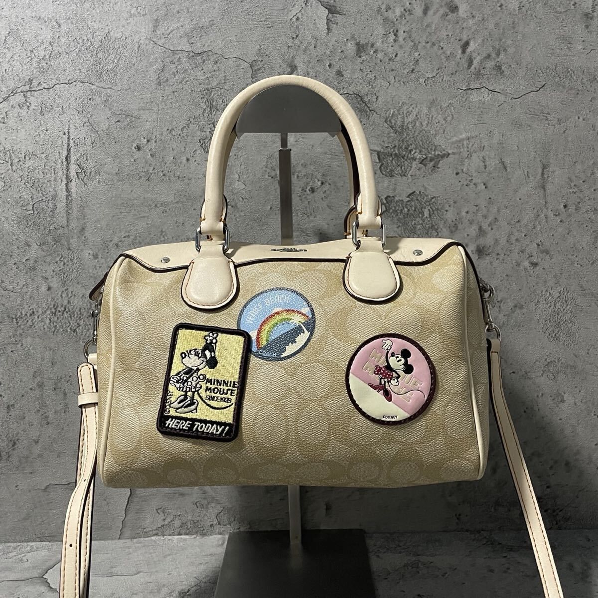 美品 COACH コーチ 2way ショルダーバッグ ミニボストン ディズニー