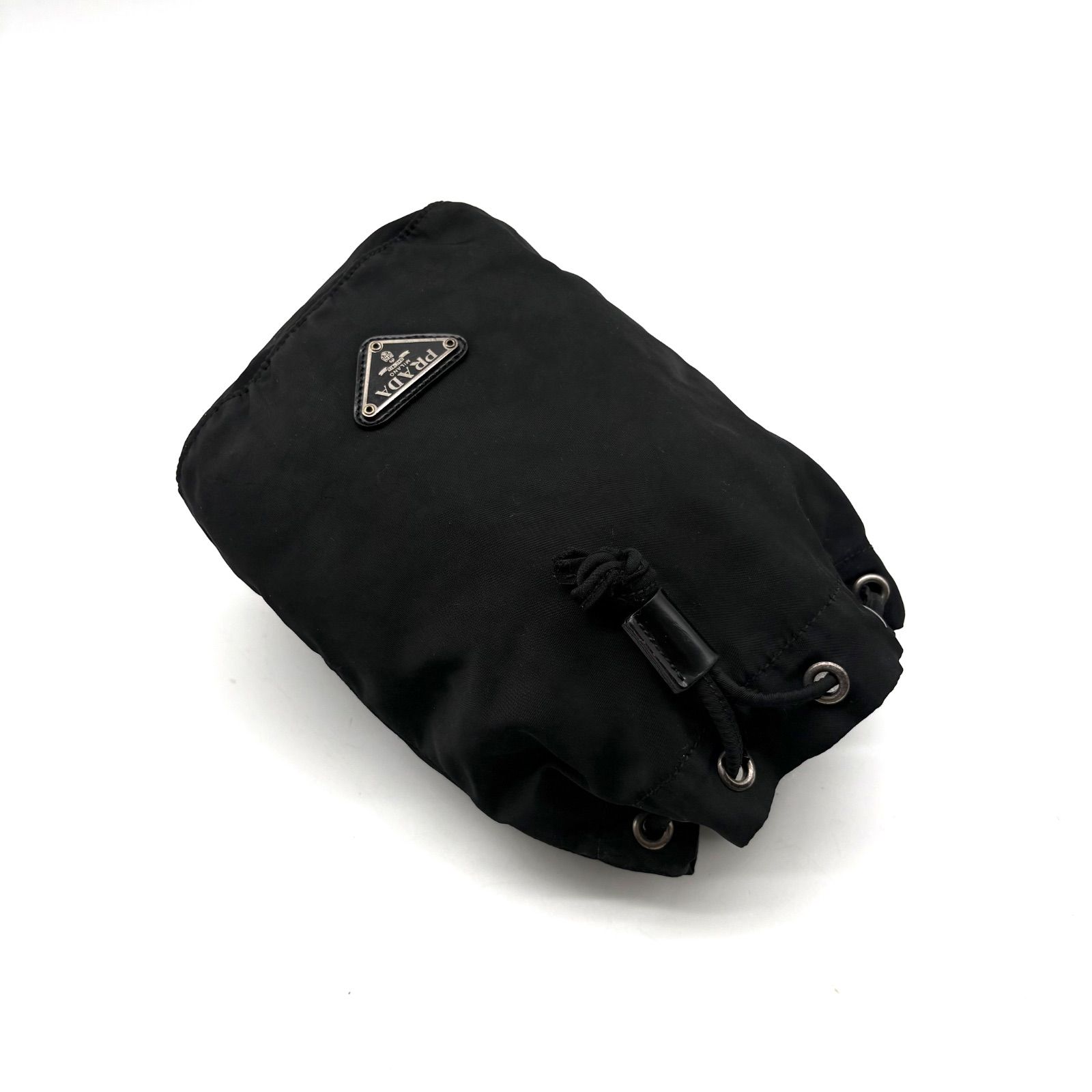 PRADA Vintage Nylon Drawstring Pouch Black プラダ ヴィンテージ