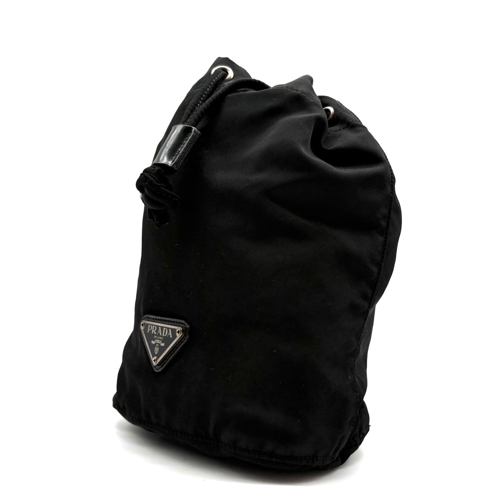 PRADA Vintage Nylon Drawstring Pouch Black プラダ ヴィンテージ