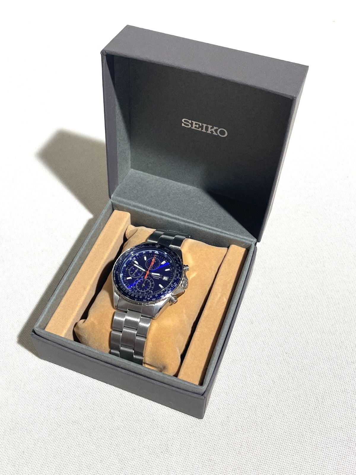 セイコー SEIKO パイロットクロノグラフ・クオーツ 腕時計SND255P1 逆