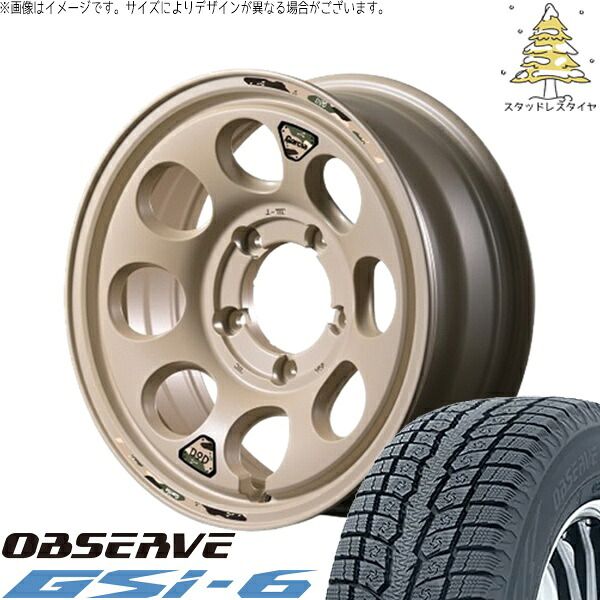 JA22 JA12 215/70R16 スタッドレスタイヤ ホイール 4本セット | トーヨータイヤ オブザーブ Gsi-6 × エムアイディー MIDホイール x DOD ウシャリン セミグロスサンドベージュ 16インチ 5.5J +20 5穴139.7