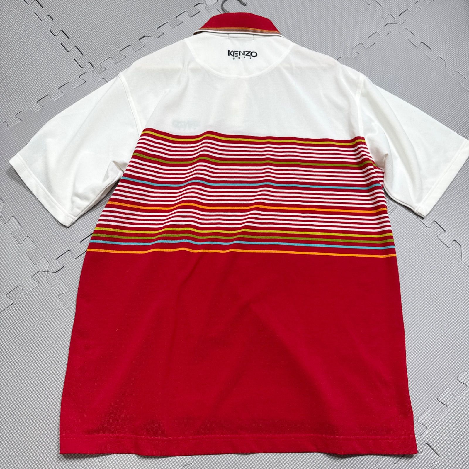 KENZO ケンゾー ゴルフ 半袖 ポロシャツ マルチボーダー ビッグサイズ