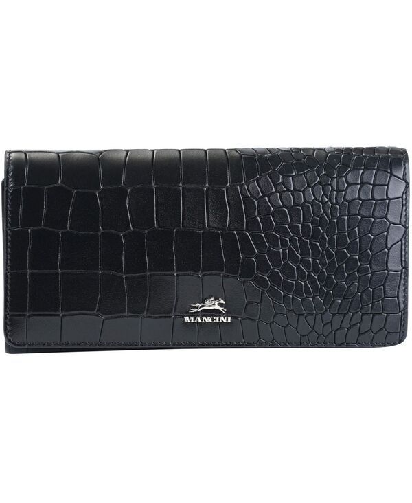 マンシーニ レディース アクセサリー 財布 Mancini Womens Croco2 RFID Secure Trifold Wallet Black ブラック 25,418円