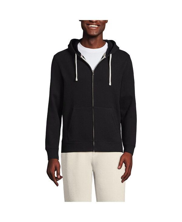ランズエンド メンズ アウター パーカー・スウェット パーカー Lands End Mens Long Sleeve Serious Sweats Full Zip Hoodie Black ブラック