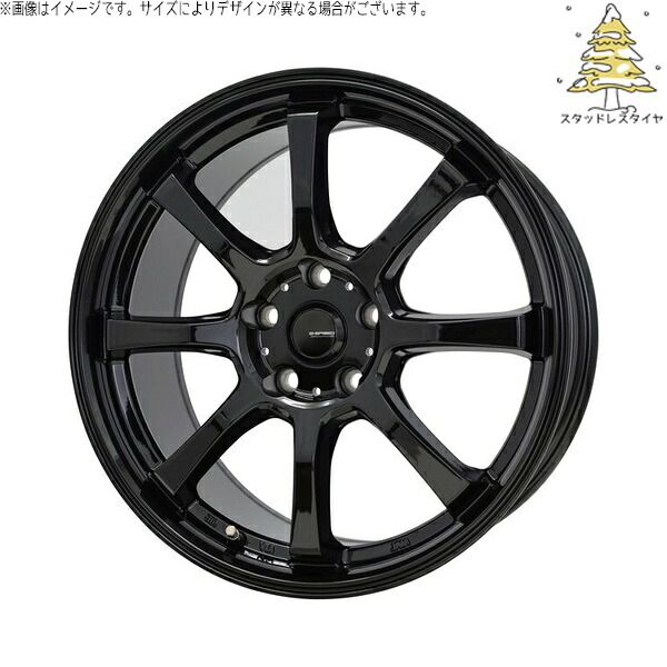 オデッセイ 215/60R17 スタッドレスタイヤ ホイール 4本セット | おすすめ輸入タイヤ × ホットスタッフ Gスピード G08 メタリックブラック 17インチ 7.0J +55 5穴114.3 59,332円