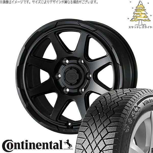 トライトン 265/70R17 スタッドレスタイヤ ホイール 4本セット | コンチネンタル バイキングコンタクト セブン × ウェッズ スタットベルク セミマットブラック 17インチ 8J +20 6穴139.7